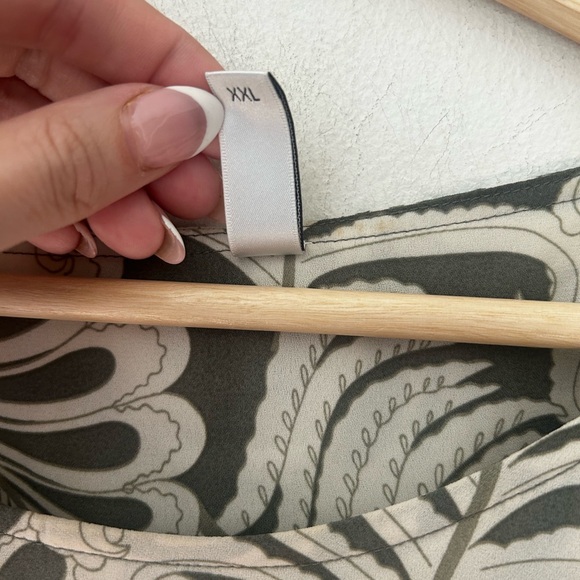 Chic Soyaconcept XXL Cream Green Leaf Pattern Women's Blouse - Picture 3 of 6